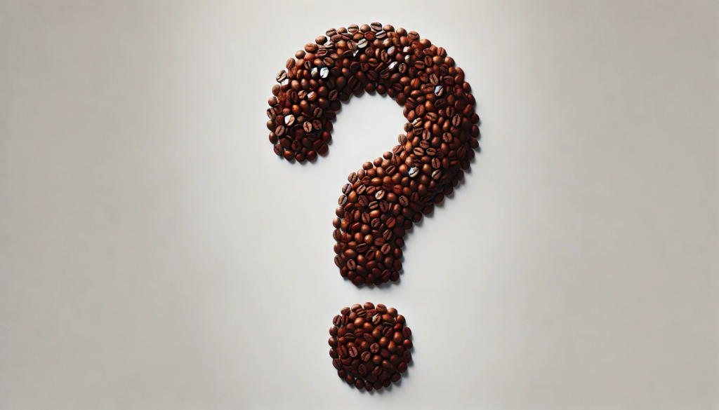 Question mark made out of coffee beans